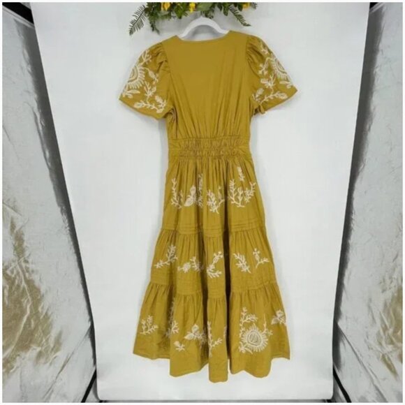 Anthropologie The Somerset Dress Small Embroidered Forest Fairy Maxi Boho Grunge - Picture 4 of 16